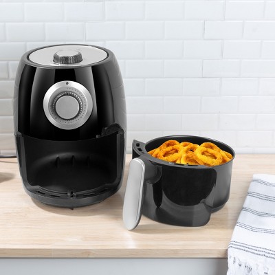 Compact Black 2.3-Quart Electric Air Fryer with Nonstick Interior