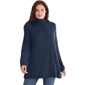 Woman Within Women's Plus Size Pullover Shaker Swing - 1 of 4