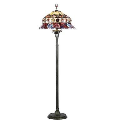 Chloe Lighting CH1B547RF20-FL3 3 Light Tiffany-style Roses Scalloped Floor Lamp 20`` Shade