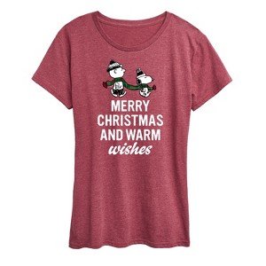 Women's - Peanuts - Snoopy Winter Fun Short Sleeve Graphic T-Shirt - 1 of 4