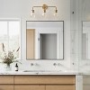 Dewdrop Luxe Warm Brass Vanity Light 3 Light Geometric Clear Glass Up Or Down Mount ETL For Kitchen Island Bar Home Office - 3 of 4