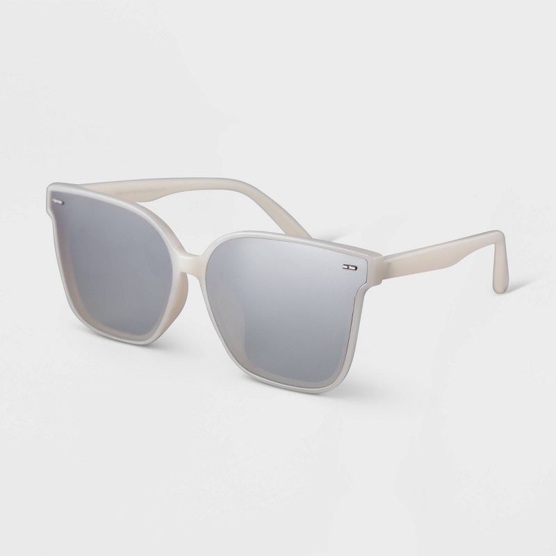 Women&#39;s Plastic Shield Sunglasses - A New Day&#8482; White, 2 of 3