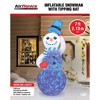 Occasions 7 Foot Pre Lit LED Inflatable Swirling Lights Snowman with Tipping Hat, Scarf, and Mittens Festive Christmas Yard Decoration - 3 of 3