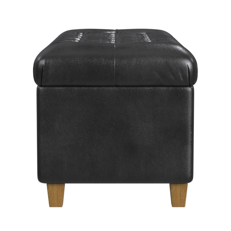 Ainsley Button Tufted Storage Bench Faux Leather - HomePop, 4 of 12