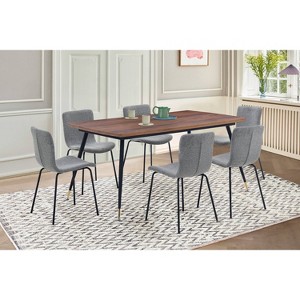 Armen Living Set of 2 Gillian Modern Fabric and Metal Dining Room Chairs Light Gray: Polyester Upholstery, 250lb Capacity - 1 of 4