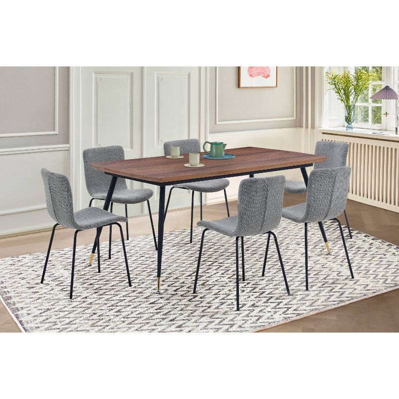 Set of 2 Gillian Modern Fabric and Metal Dining Room Chairs Light Gray - Armen Living, 3 of 9