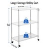 3 Tier Kitchen Utility Cart, Commercial Grade Wire Rolling Cart with Handle Bar, Steel Service Wagon with Wheels - 2 of 4