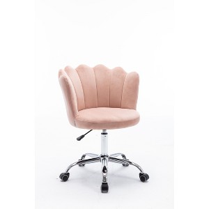 NicBex Adjustable Height Swivel Shell Back Desk Office Chair with Silver Base for Work Study Vanity,Living Room - 1 of 4