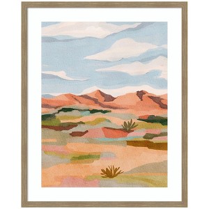 Kate and Laurel Framed Art Southwestern Dreams l by Nikita Jariwala, 34x42, Woodgrain Stripe Mocha - 1 of 4