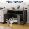 31.5 Inch Wooden Cat Litter Box Enclosures, Metal Frame & Storage, Hidden Litter Box End Table,Pet House with Barn Door,Large Capacity - 2 of 4