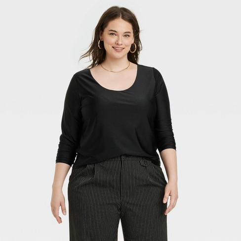 Women's High-waisted Leggings - A New Day™ Black 4x : Target