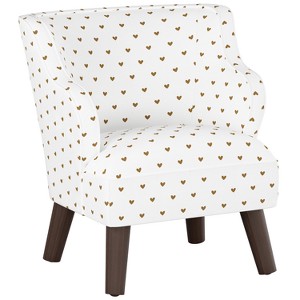 Kids Curved Arm Modern Chair Golden Hearts with Espresso Legs - Pillowfort