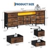 70 Inch Long Dresser TV Stand for 65, 75, 80 Inch TV, Wide 13 Chest of Fabric Drawers Dresser & Power Outlets, LED Lights, Large Entertainment Center - 2 of 4