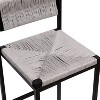 CAVINAS Dining Chairs Kitchen Chairs Set of 2 Side Chair Paper Rope Woven Bar Stools Hand Weave Counter Stool with footrest for Kitchen Island - 3 of 4