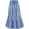 Collections Etc Striped Tiered Pull-On Elasticized Drawstring Waist Skirt - 4 of 4