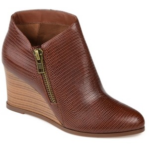 Journee Collection Women's Glam Inside Zip Wedge Booties - 1 of 4