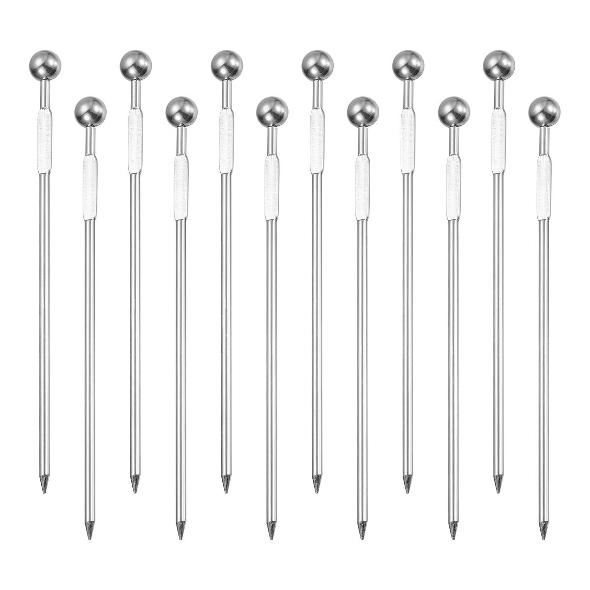 Unique Bargains Metal Reusable Drink Appetizer Ring Head Cocktail Picks 4.25"