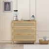 31.50"3-Drawers Rattan Storage Cabinet Rattan Drawer,for Bedroom,Living Room,Hallways - 2 of 4