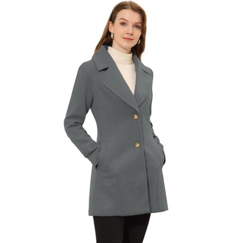 Allegra K Women's Single Breasted Notched Lapel Long Winter Coats : Target