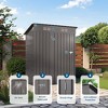 PAGED 5X3 FT Metal Outdoor Storage Shed with Pitched Roof,Tool Shed with Lockable Doors,Compact Metal Garden Shed for Sundries,Gray - 4 of 4