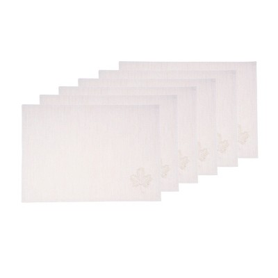 C&F Home Neutral Maple Leaves Placemat S/6