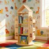 YIYIBYUS Rotating Bookshelf Floor Standing Bookcase Storage Rack for Kids Children's Bookshelf - 3 of 4