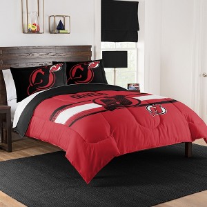 Sweet Home Collection NHL New Jersey Devils Comforter & Pillow Sham Set - 1 of 3