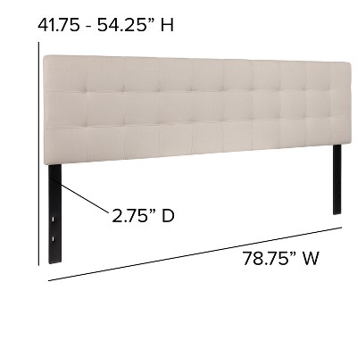 Elegant Beige Fabric King-Size Tufted Headboard with Adjustable Support