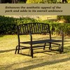 Gardenised Outdoor Black Steel Swing, Powder Coated Glider Bench, Loveseat Lawn Rocker Bench for Yard, Patio, Garden and Deck - 3 of 4