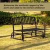 Gardenised Outdoor Black Steel Swing, Powder Coated Glider Bench, Loveseat Lawn Rocker Bench for Yard, Patio, Garden and Deck - image 3 of 4