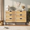 Whizmax 6-Drawer Tall Dresser for Bedroom, Rattan Storage Organizer for Closet, Living Room, Hallway, Entryway - 3 of 4