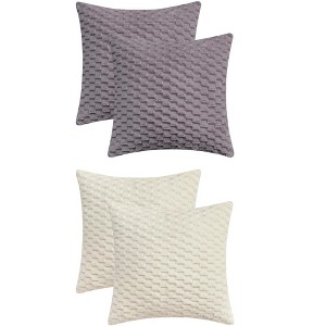 REGALWOVEN 4 Pcs Soft Fuzzy Plush Decorative Throw Pillow Covers for Sofa Couch Bed Living Room - 1 of 4