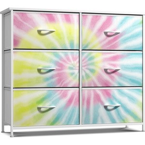 Sorbus 6 Drawers Dresser- Storage Unit with Steel Frame, Wood Top, Fabric Bins - for Bedroom, Closet, Office and more - 1 of 4