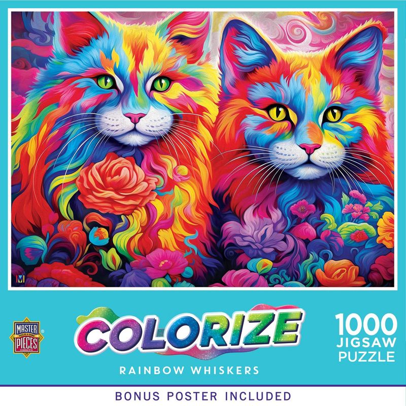 MasterPieces Colorize - Rainbow Whiskers 1000 Piece Jigsaw Puzzle, 1 of 8
