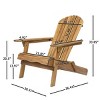 Rustic Foldable Acacia Wood Adirondack Chair, Weather-Resistant Outdoor Seating for Patio, Deck, Garden, and Backyard Comfort-Coolbibila - 4 of 4