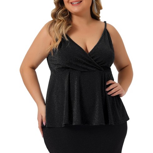 Roaman's Women's Plus Size Bra Cami With Adjustable Straps Stretch Tank Top  Built In Bra Camisole