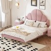 NicBex Queen Upholstered Bed Frame with Elegant Petal Shape Headboard,Platform Bed Frame with Solid Wood Slats Support,Noise-Free,Easy Assembly - 3 of 4