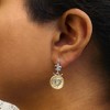 Haus of Brilliance 18K Yellow Gold Plated Silver 1/8 Cttw Diamond Medallion Heart Dangle Earrings - 4 of 4