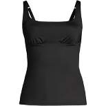 Lands' End Women's Plus Size DD-Cup Chlorine Resistant Square Neck Underwire Tankini Top Swimsuit Adjustable