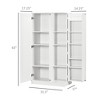 Yukimo 14-Tier Freestanding Kitchen Pantry Cabinet with Adjustable Shelves and 2 Doors, White Storage Cupboard for Dining Room & Bedroom - 3 of 4