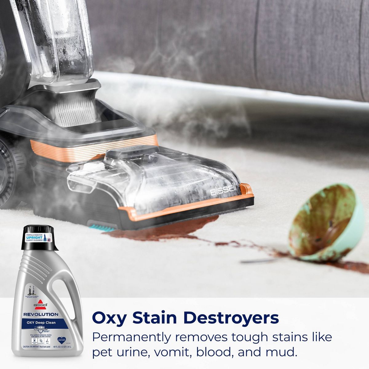 BISSELL Revolution Oxy 48oz Deep Clean Formula - 3975: Liquid Floor Cleaner, Eliminates Stains & Odors, Pet Stain Remover - thumbnail 4