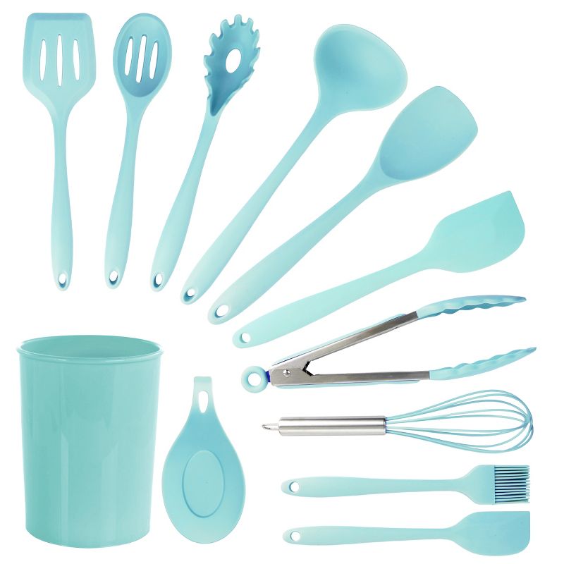 MegaChef Light Teal Silicone Cooking Utensils, Set of 12, 1 of 8
