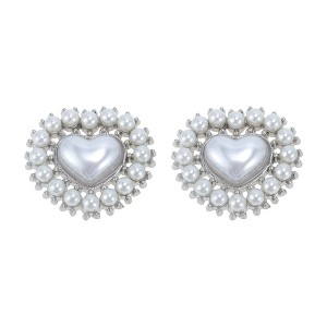 Unique Bargains Heart Faux Pearls Candied Haws Shape Shoelace Charms 1 Pair - 1 of 4