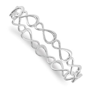 Black Bow Jewelry Rhodium Plated Sterling Silver Diamond Infinity Bangle Bracelet - 1 of 4