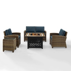 Crosley 5pc Bradenton Steel Outdoor Patio Fire Pit Furniture Set - 1 of 4