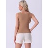 cheibear Women's Plush Sleeveless Warm Thick Layer Camisole Tank Top Pajamas - 3 of 4