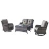 Gymojoy 5 Piece Outdoor Wicker Loveseat Sofa with Patio Swivel Glider Chairs with Coffee Table and Side Table - 2 of 4