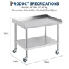 Stainless Steel Equipment Stand with Undershelf 5" Wheels, NSF Commercial Prep & Work Table with Edge Baffle - 2 of 4