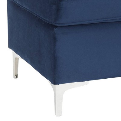 Luxurious Velvet Tufted Jaszira Ottoman in Blue