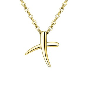Elegant personalized touch: Stylish 14K Gold plated initial necklace. Adds sophistication and meaning to your look. - 1 of 2